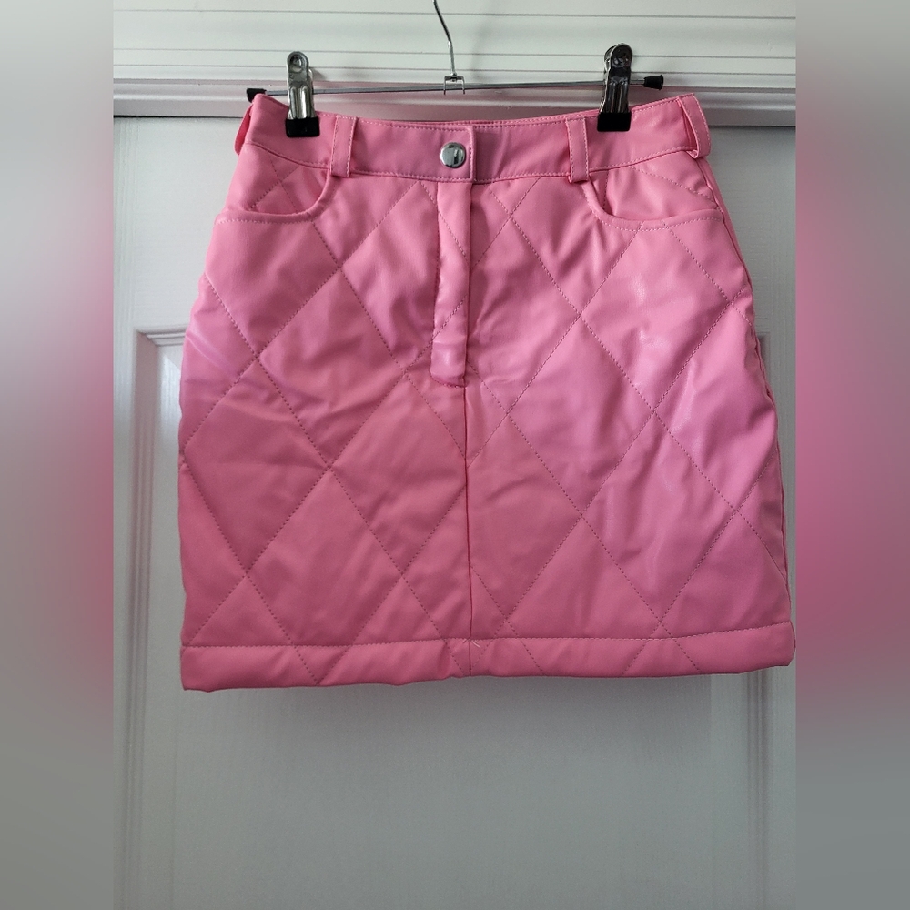 Finesse Pink Quilted Micro Mini Skirt - XS